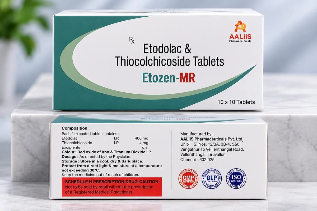 Etozen-MR (Film-coated tablet) pharmaceutical packaging - Etodolac 400 mg + Thiocolchicoside IP 4 mg
